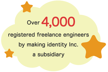 Over 4,000 registered freelance engineers by making identity Inc. a subsidiary.